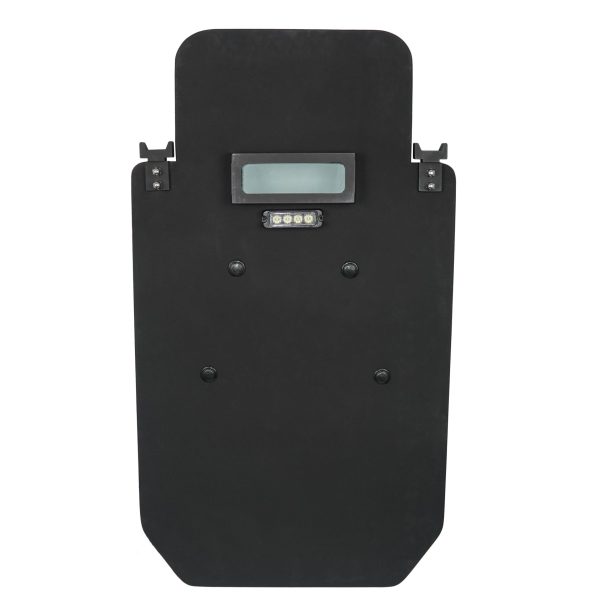 Front Side of H Win NIJ Level III Ballistic Shield with Flashlight and Viewport